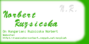 norbert ruzsicska business card